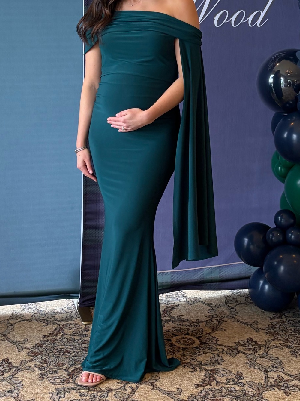Club L London AQUILA Bardot Maternity Maxi Dress
